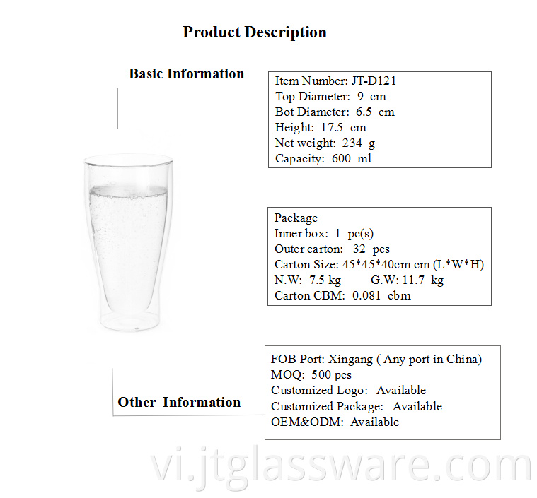 High Borosilicate Coffee Cups